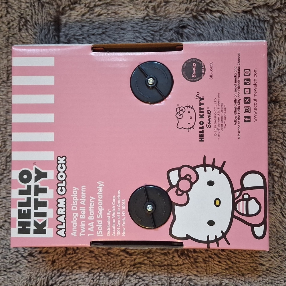 Hello Kitty 2 Bell Alarm Clock - Picture 2 of 5
